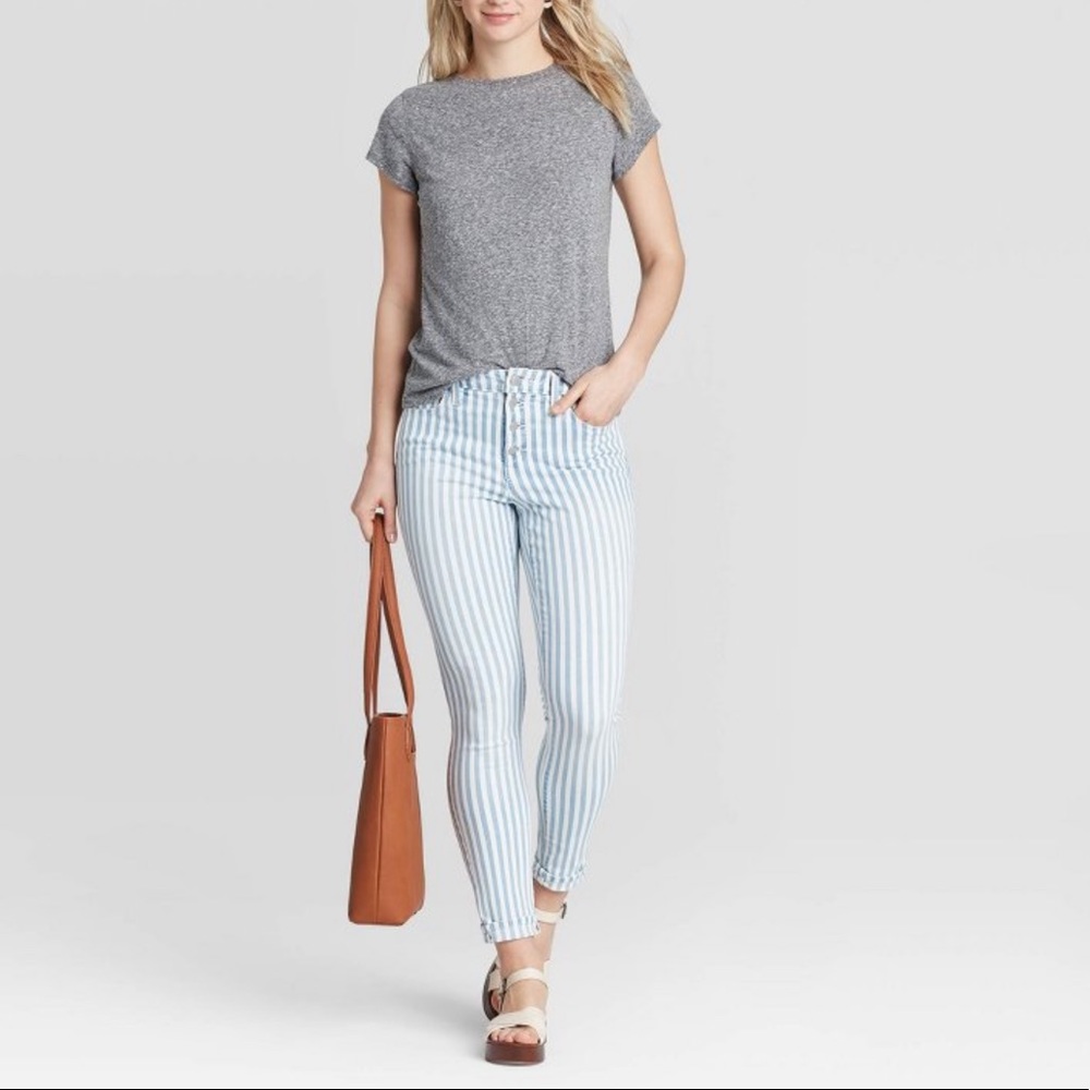 Pinstripe Skinny Jeans
